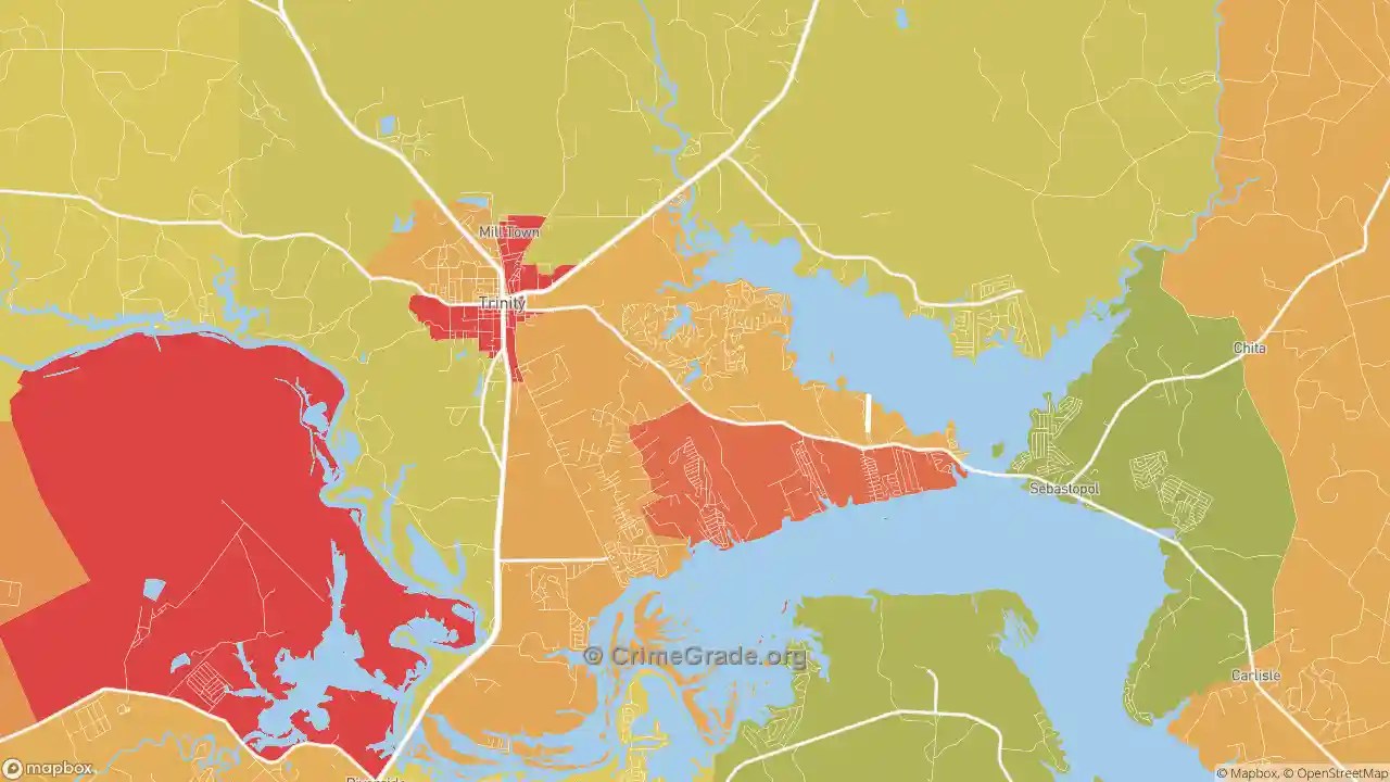 Trinity, TX Assault Rates and Assault Maps
