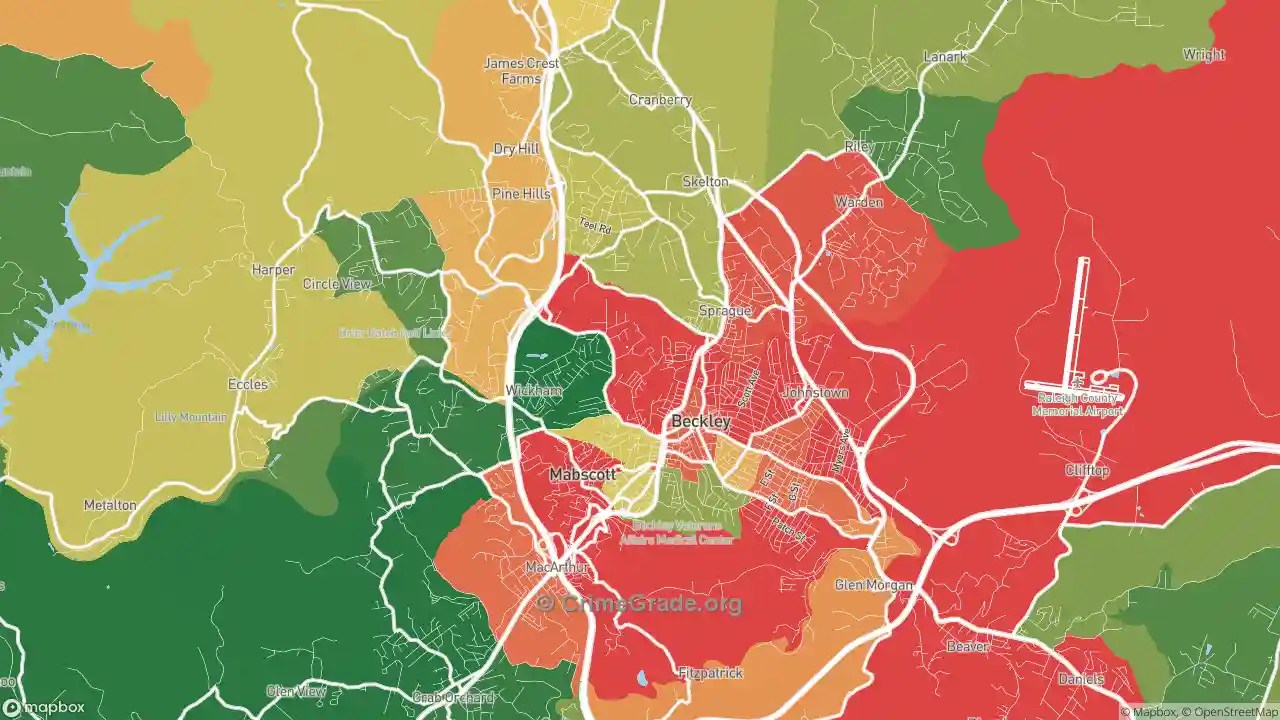 Beckley, WV Kidnapping Rates and Kidnapping Maps