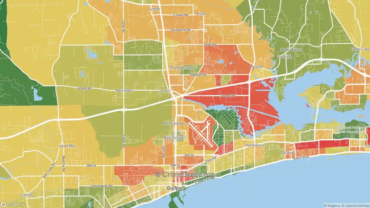 Gulfport, MS Kidnapping Rates and Kidnapping Maps