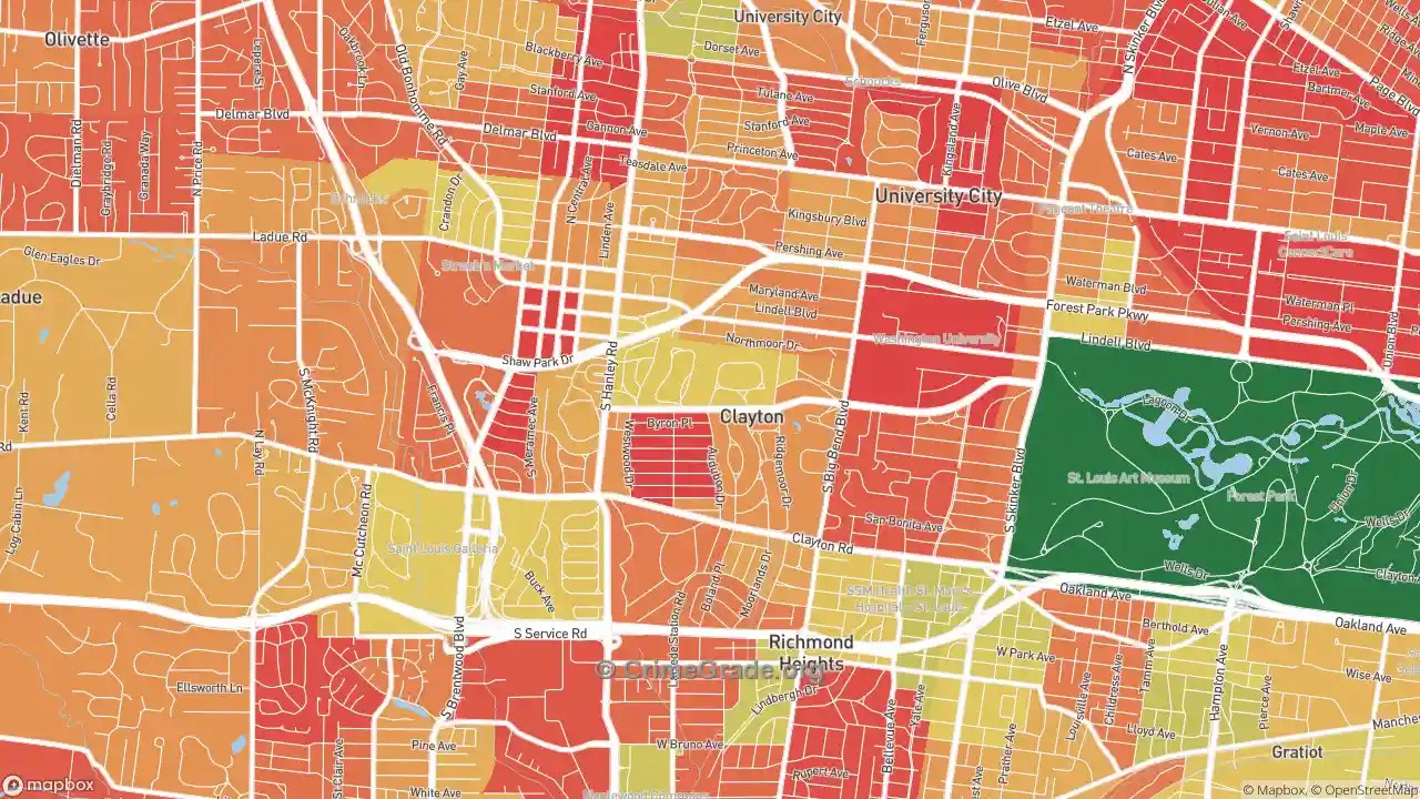 Clayton, MO Murder Rates and Murder Maps
