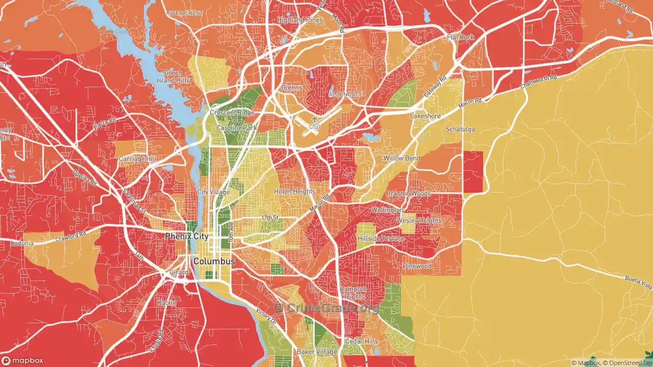 Columbus, GA Murder Rates and Murder Maps