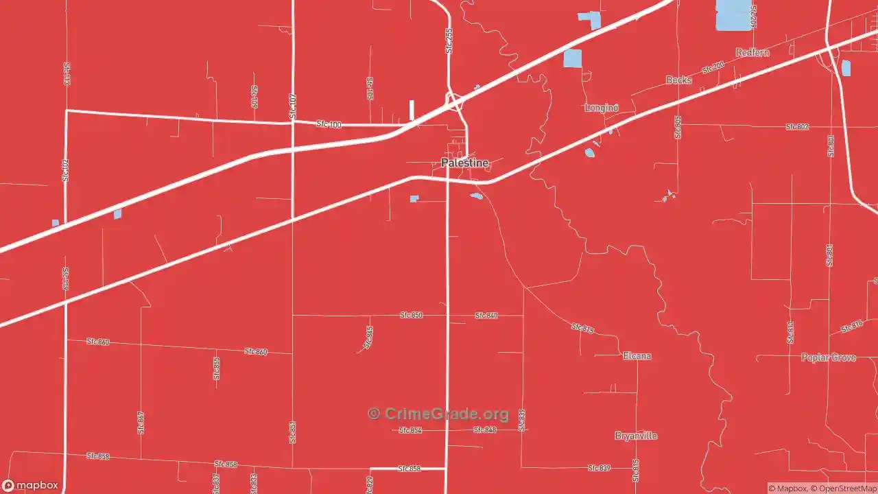 Palestine, AR Murder Rates and Murder Maps