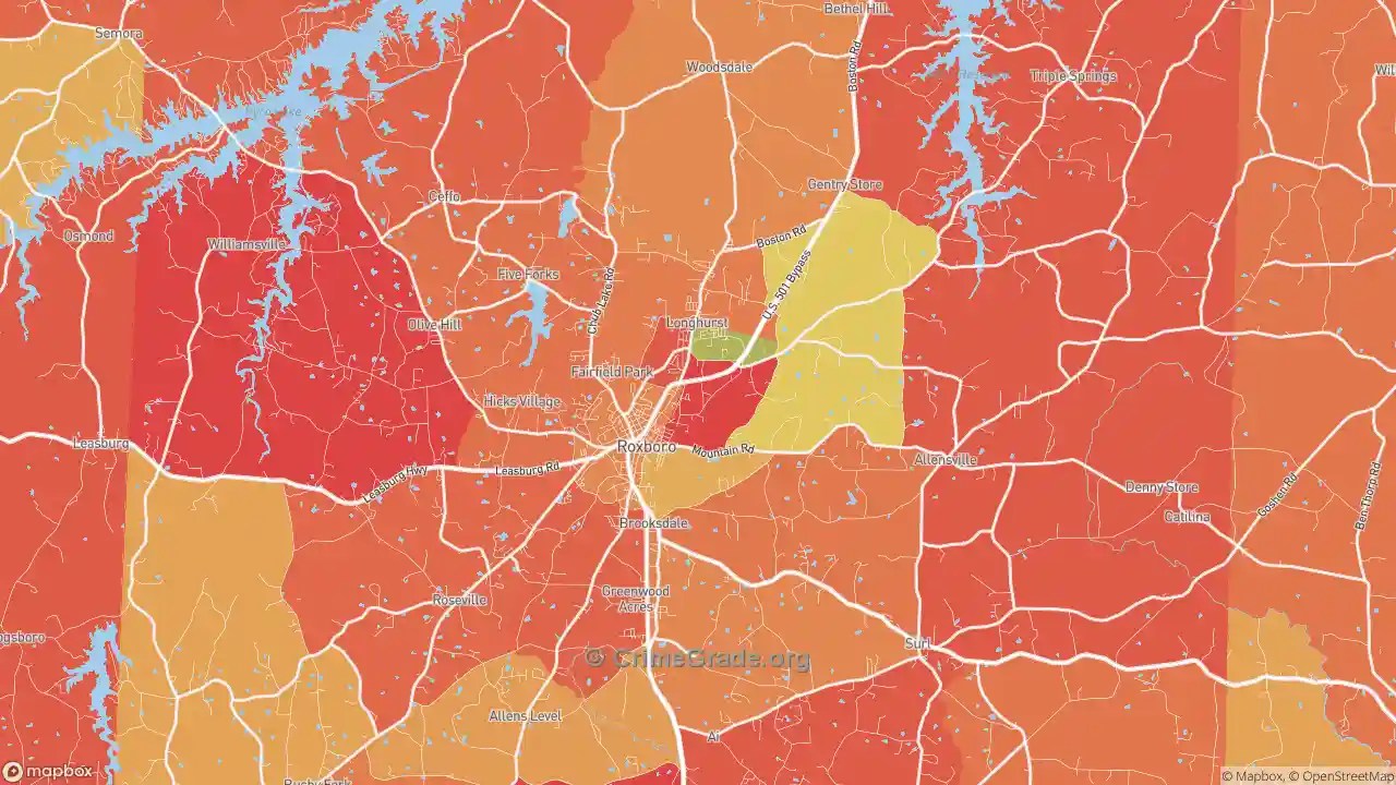 Roxboro, NC Murder Rates and Murder Maps