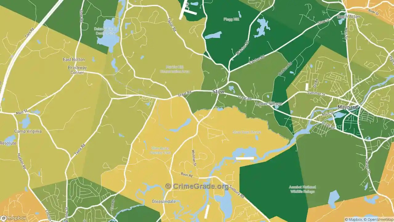 Stow, MA Murder Rates and Murder Maps