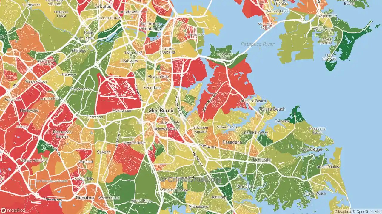 The Safest and Most Dangerous Places in 21060, MD Crime Maps and