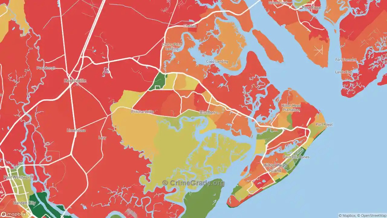 The Safest and Most Dangerous Places in 29910, SC Crime Maps and