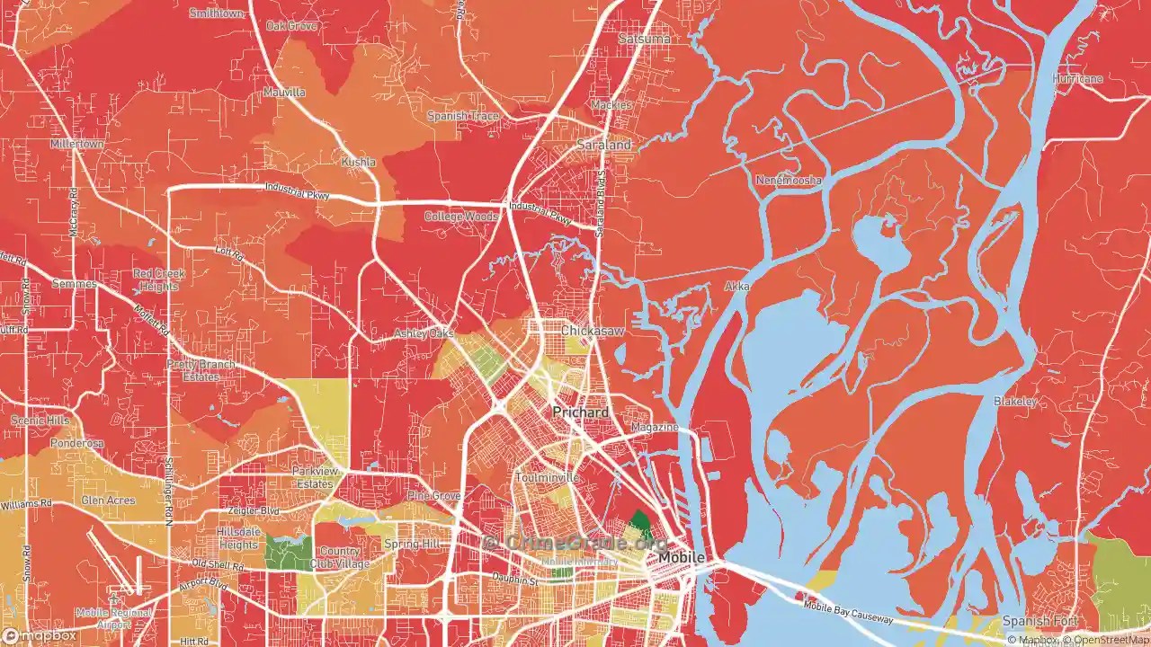 The Safest and Most Dangerous Places in 36611, AL Crime Maps and