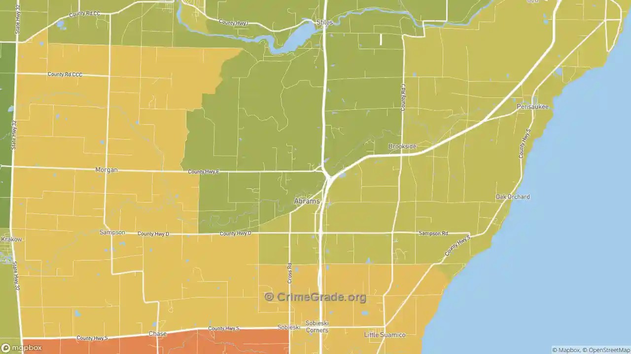 The Safest and Most Dangerous Places in Abrams, WI Crime Maps and