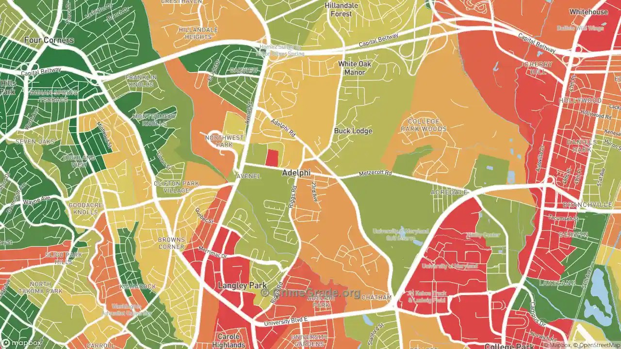 The Safest and Most Dangerous Places in Adelphi, MD Crime Maps and