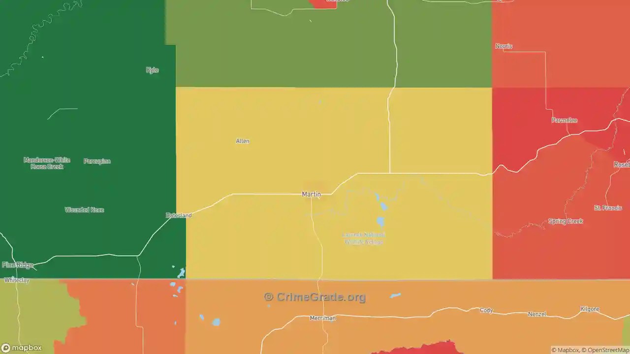 The Safest and Most Dangerous Places in County, SD Crime Maps