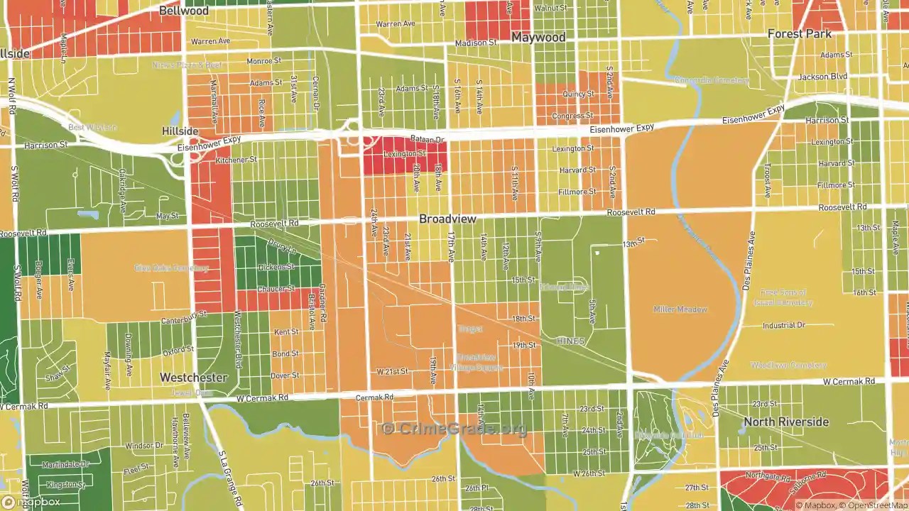 The Safest and Most Dangerous Places in Broadview, IL Crime Maps and Statistics