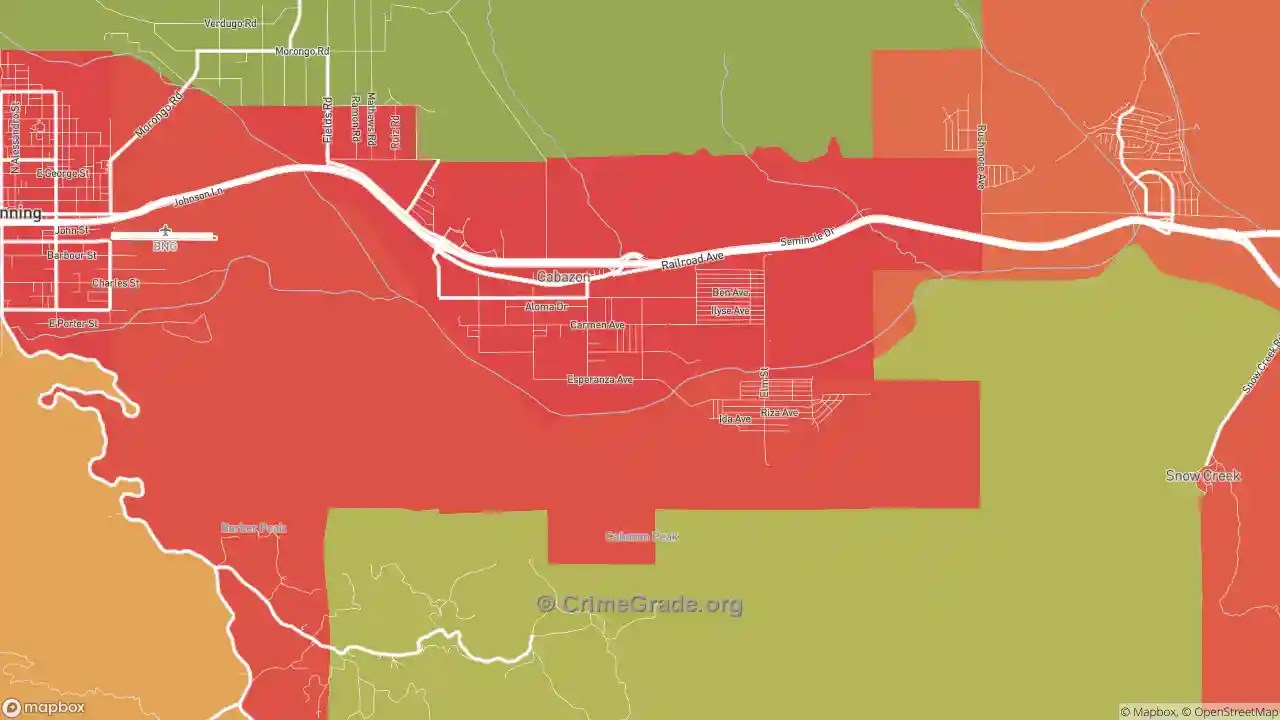 The Safest and Most Dangerous Places in Cabazon, CA Crime Maps and