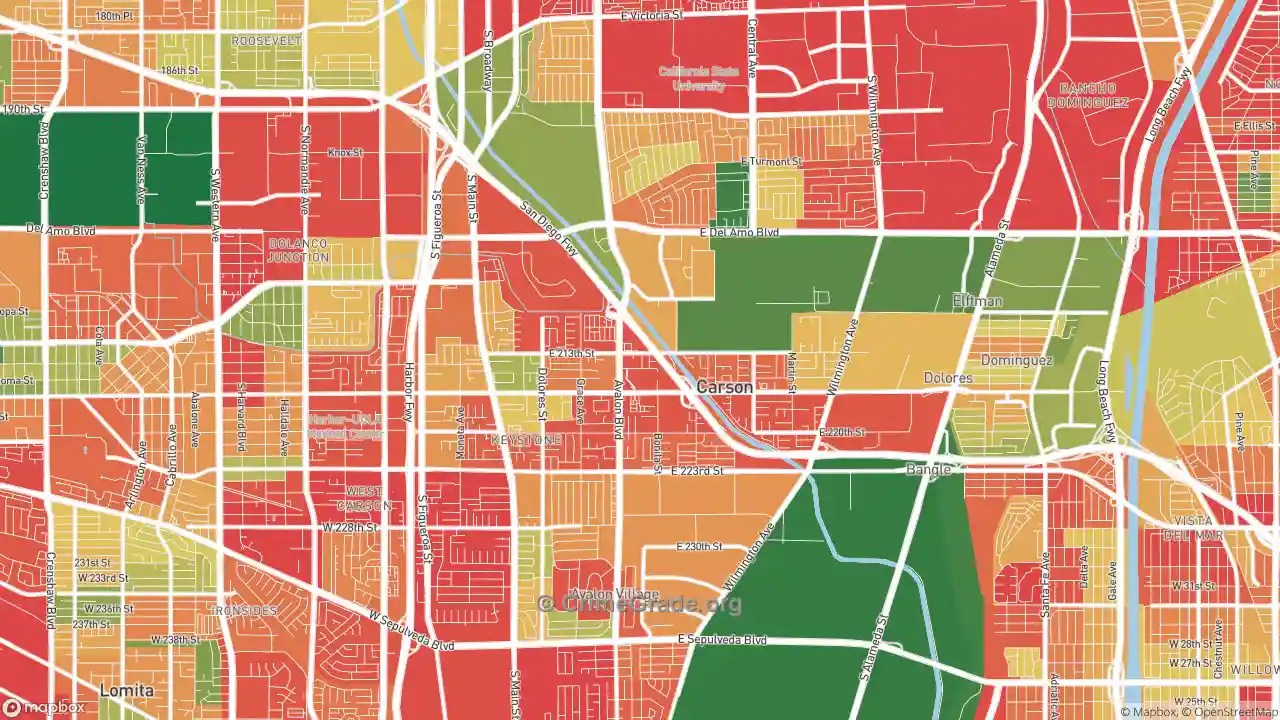 The Safest and Most Dangerous Places in Carson, CA Crime Maps and