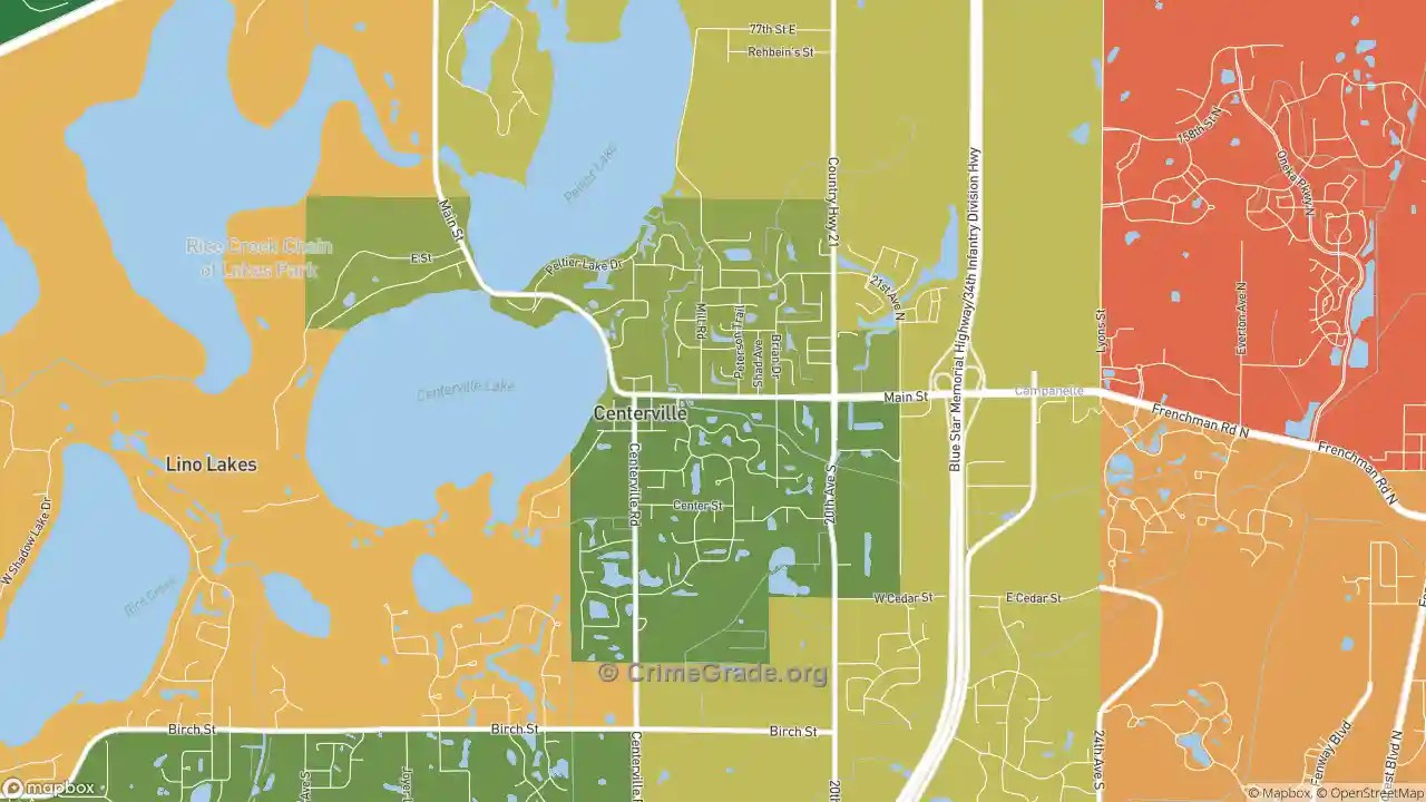 The Safest and Most Dangerous Places in Centerville, MN Crime Maps and
