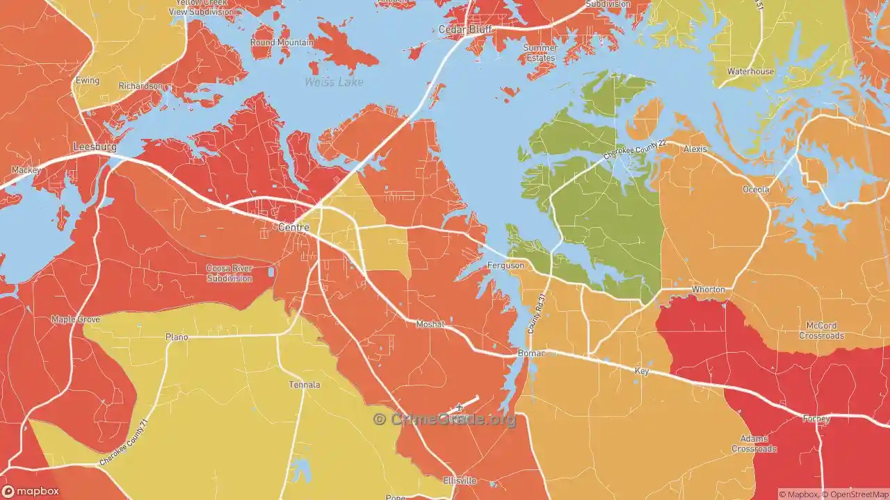 The Safest and Most Dangerous Places in Centre, AL Crime Maps and