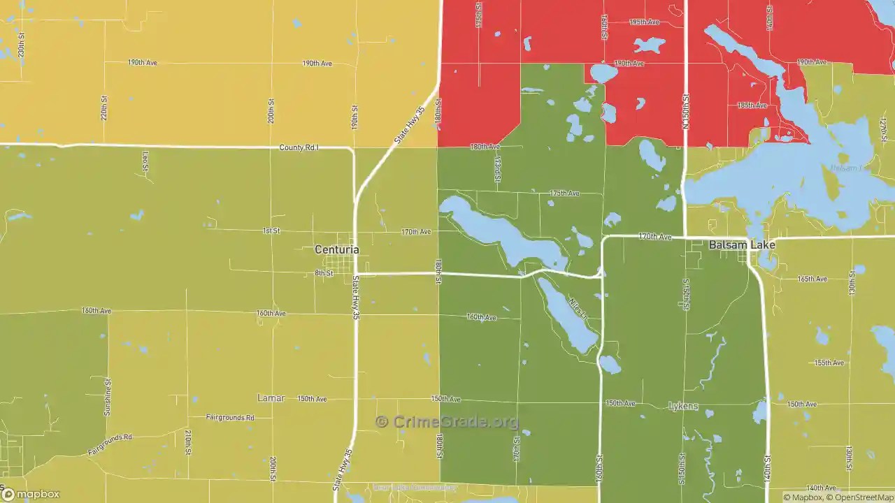 The Safest and Most Dangerous Places in Centuria, WI Crime Maps and