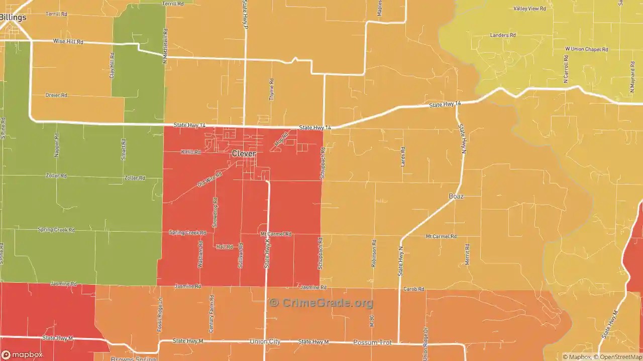 The Safest and Most Dangerous Places in Clever, MO Crime Maps and