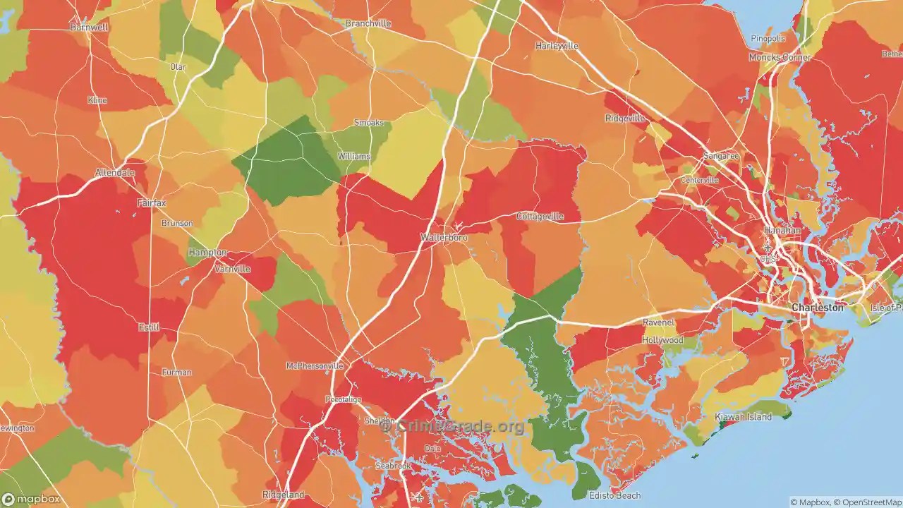 The Safest and Most Dangerous Places in Colleton County, SC Crime Maps