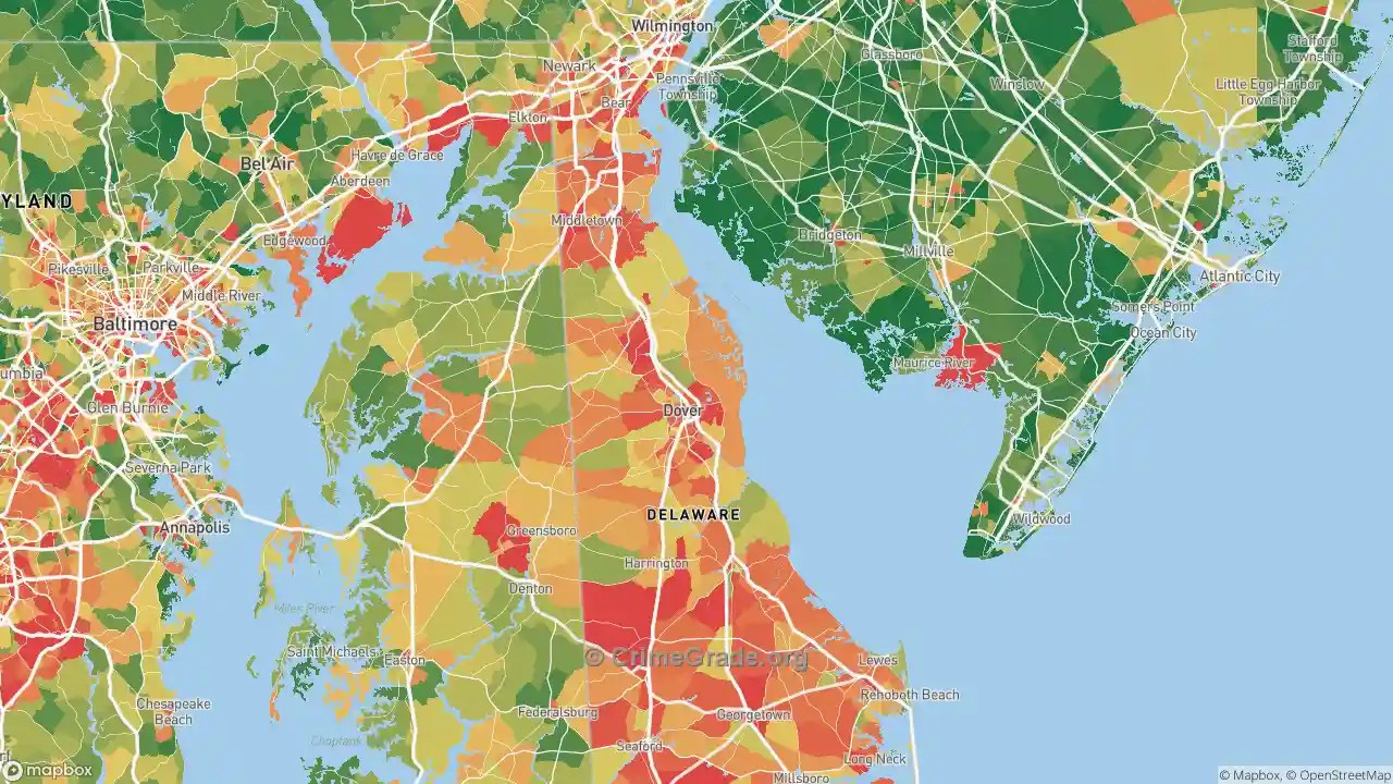 The Safest and Most Dangerous Places in Delaware Crime Maps and