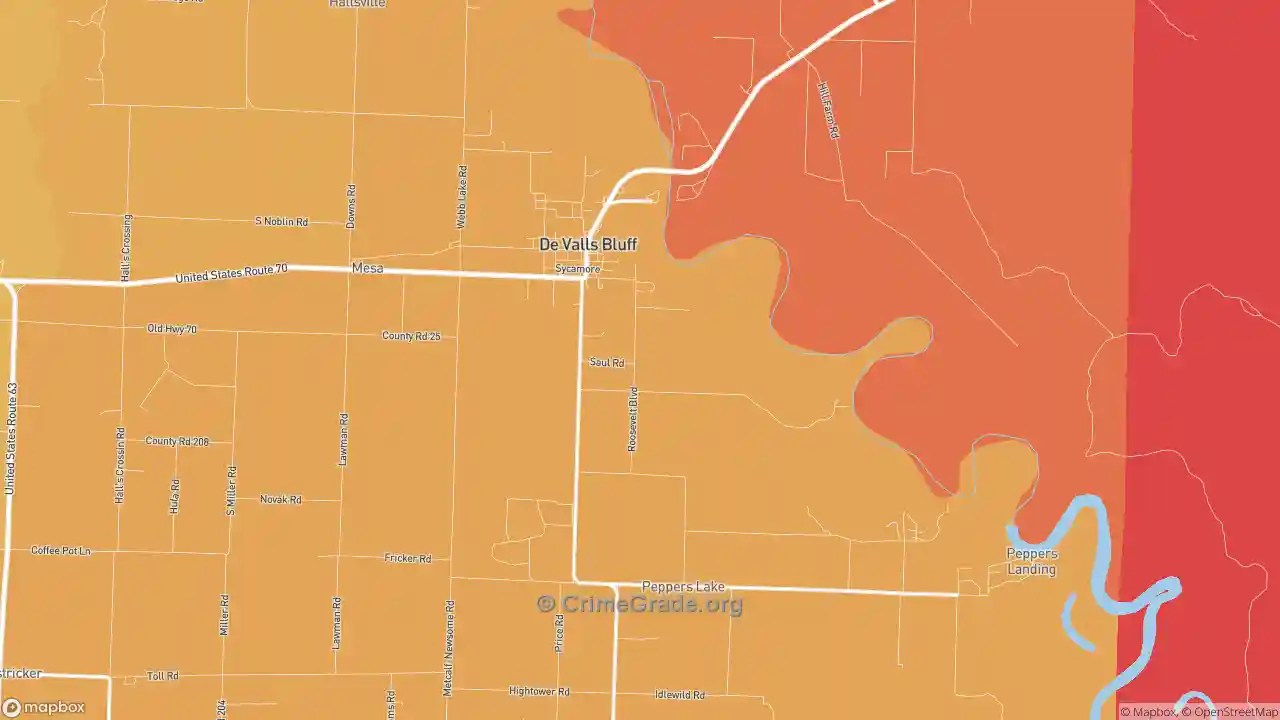 The Safest and Most Dangerous Places in DeValls Bluff, AR Crime Maps