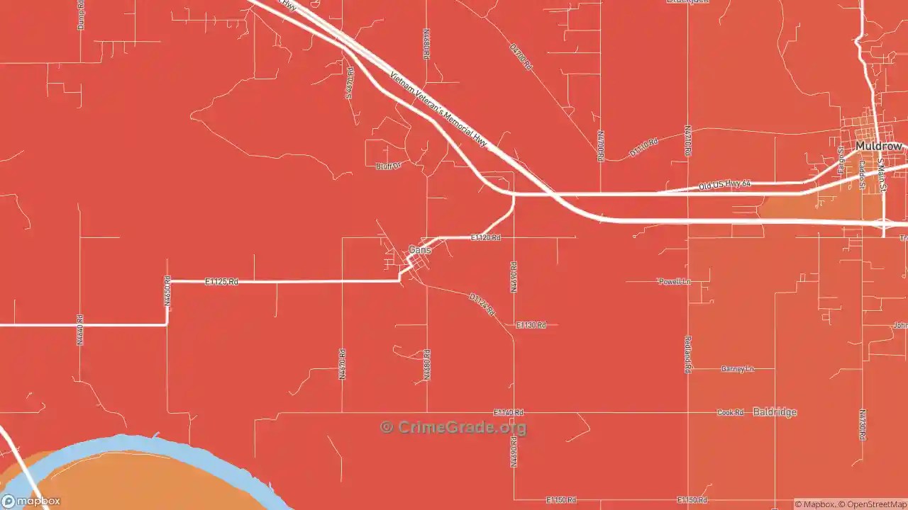 The Safest and Most Dangerous Places in Gans, OK Crime Maps and