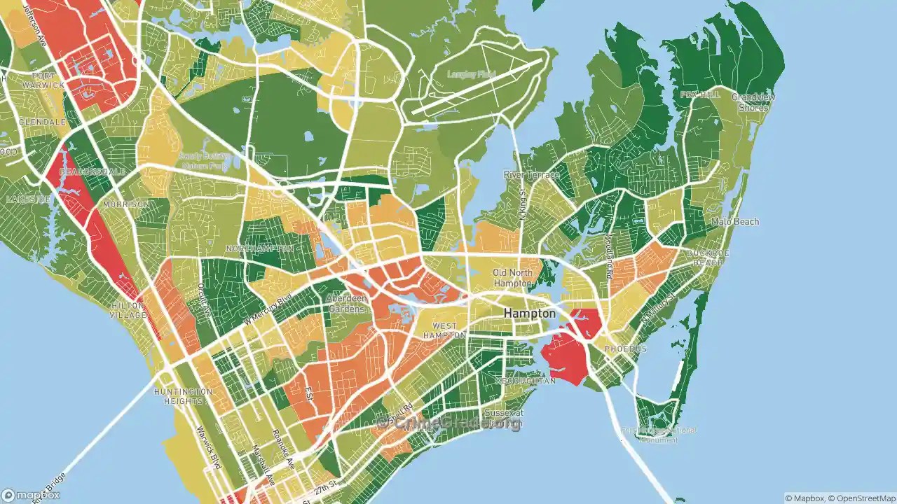 The Safest and Most Dangerous Places in Hampton, VA Crime Maps and