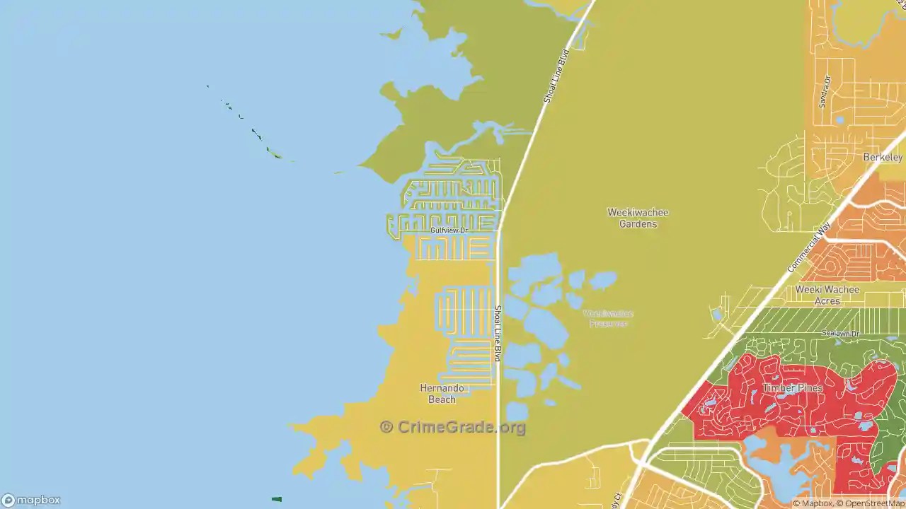 The Safest and Most Dangerous Places in Hernando Beach, FL Crime Maps