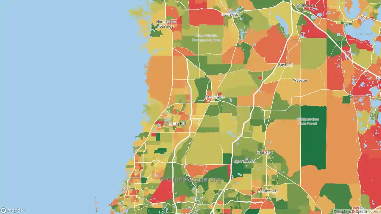 The Safest and Most Dangerous Places in Hernando County, FL Crime Maps