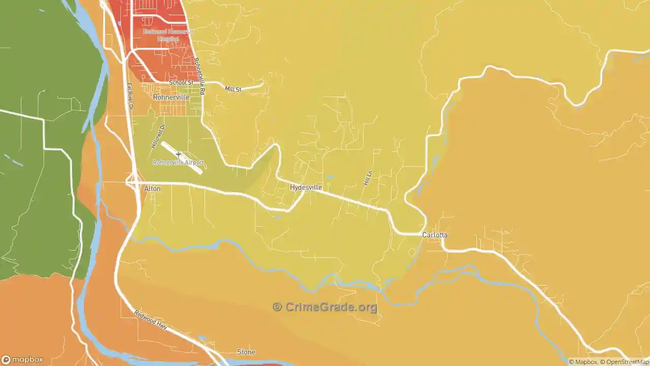 The Safest and Most Dangerous Places in Hydesville, CA Crime Maps and