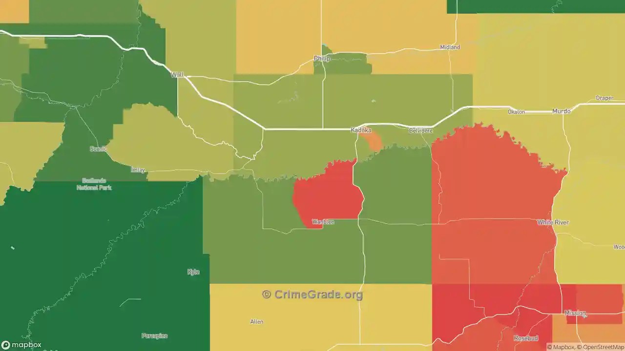 The Safest and Most Dangerous Places in Jackson County, SD Crime Maps