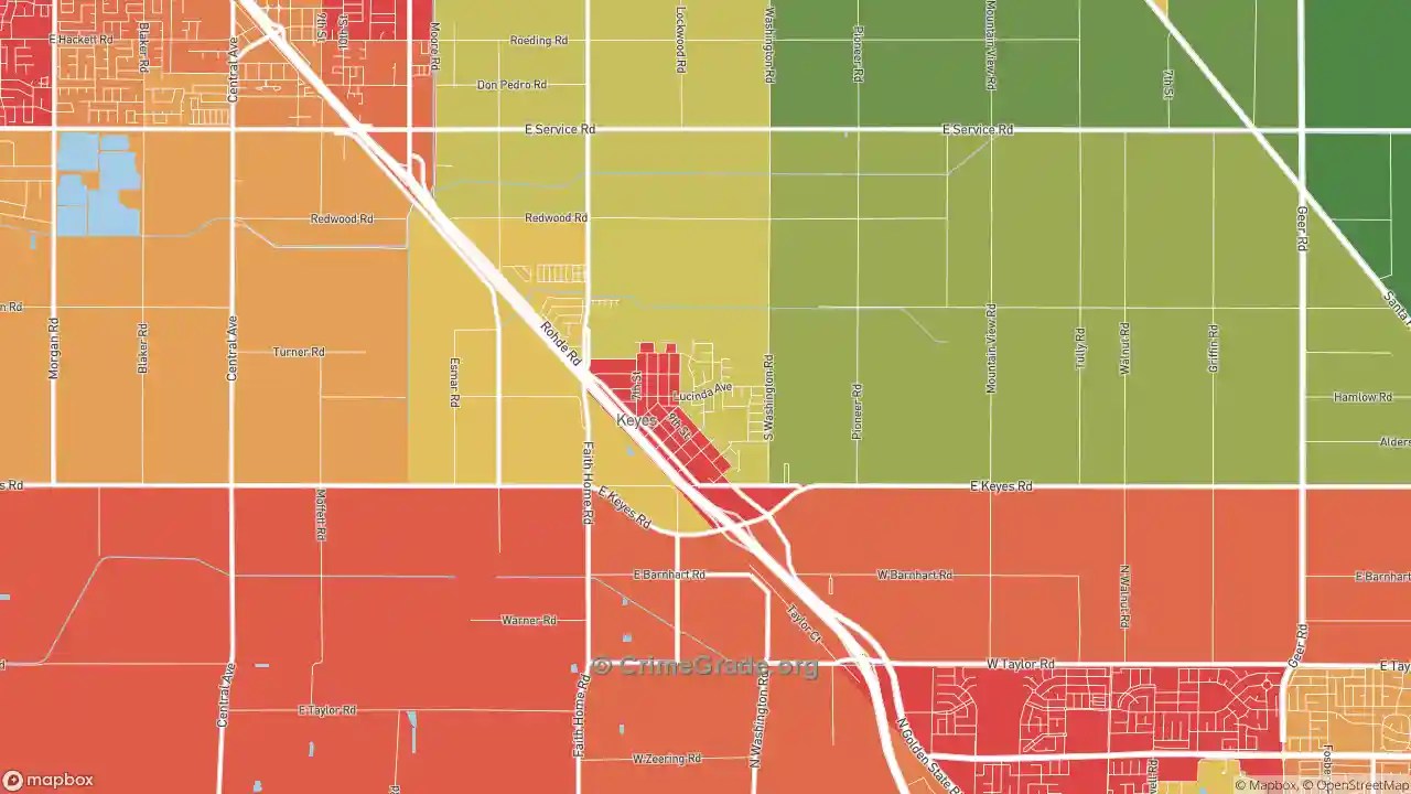 The Safest and Most Dangerous Places in Keyes, CA Crime Maps and