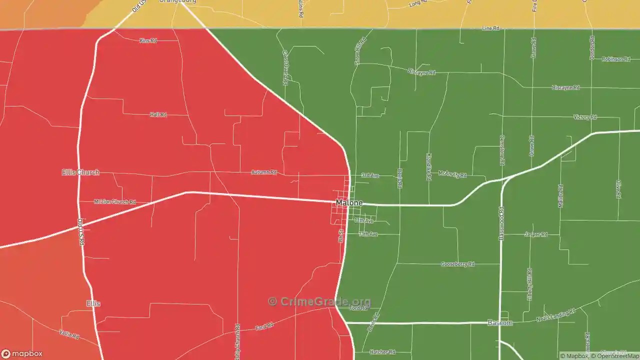 The Safest and Most Dangerous Places in Malone, FL Crime Maps and
