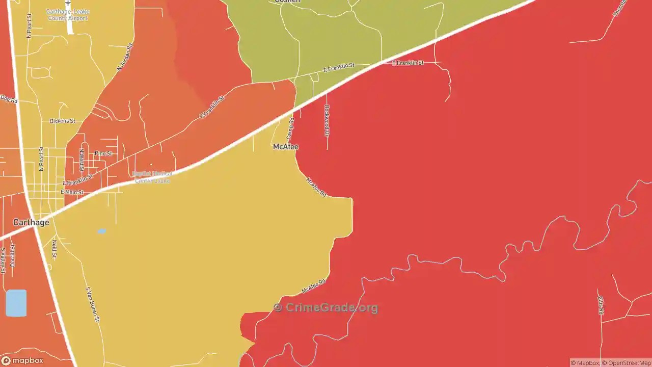 The Safest and Most Dangerous Places in McAfee, MS Crime Maps and