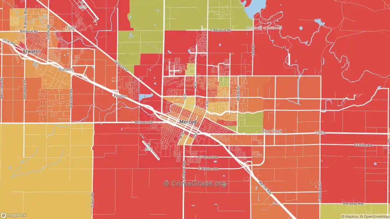 The Safest and Most Dangerous Places in Merced, CA Crime Maps and