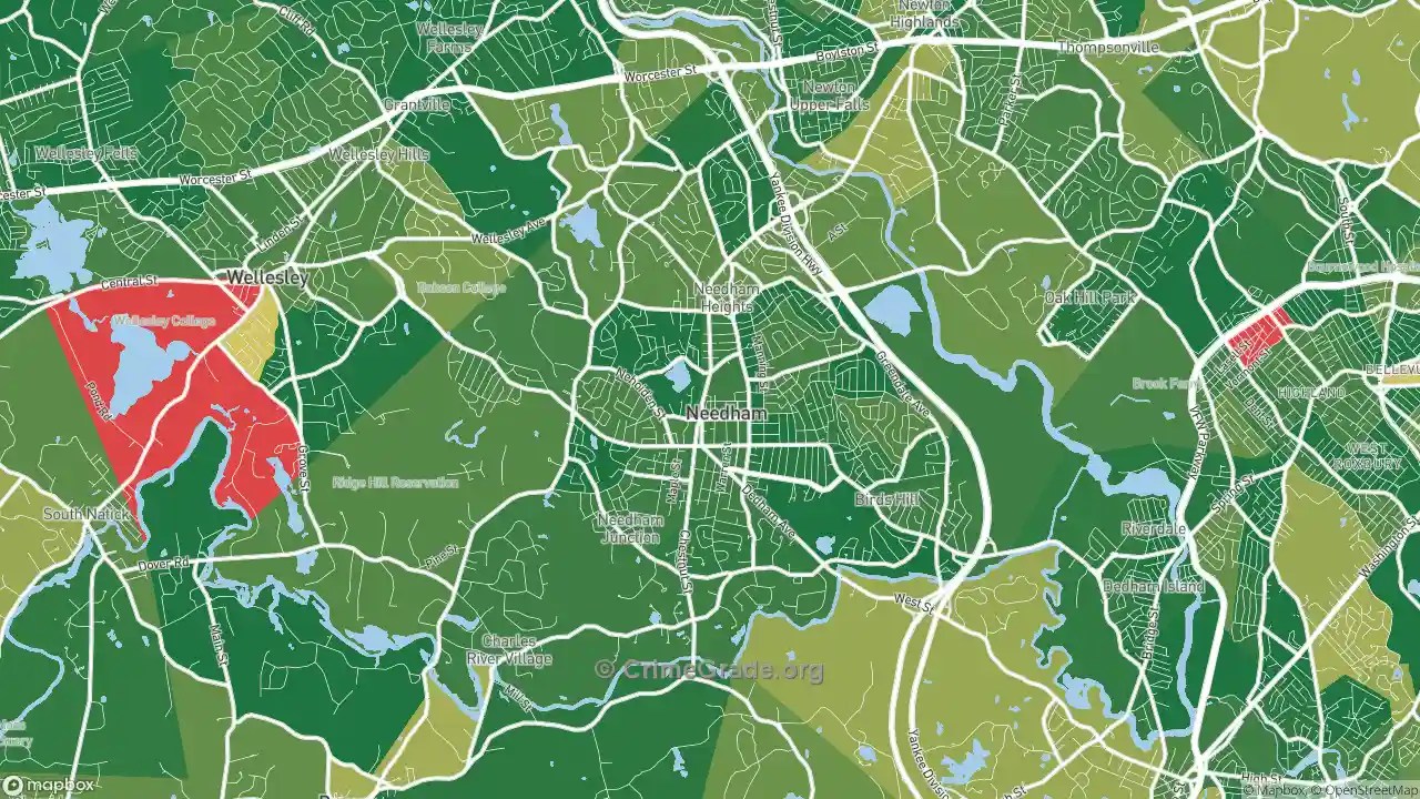 The Safest and Most Dangerous Places in Needham, MA Crime Maps and