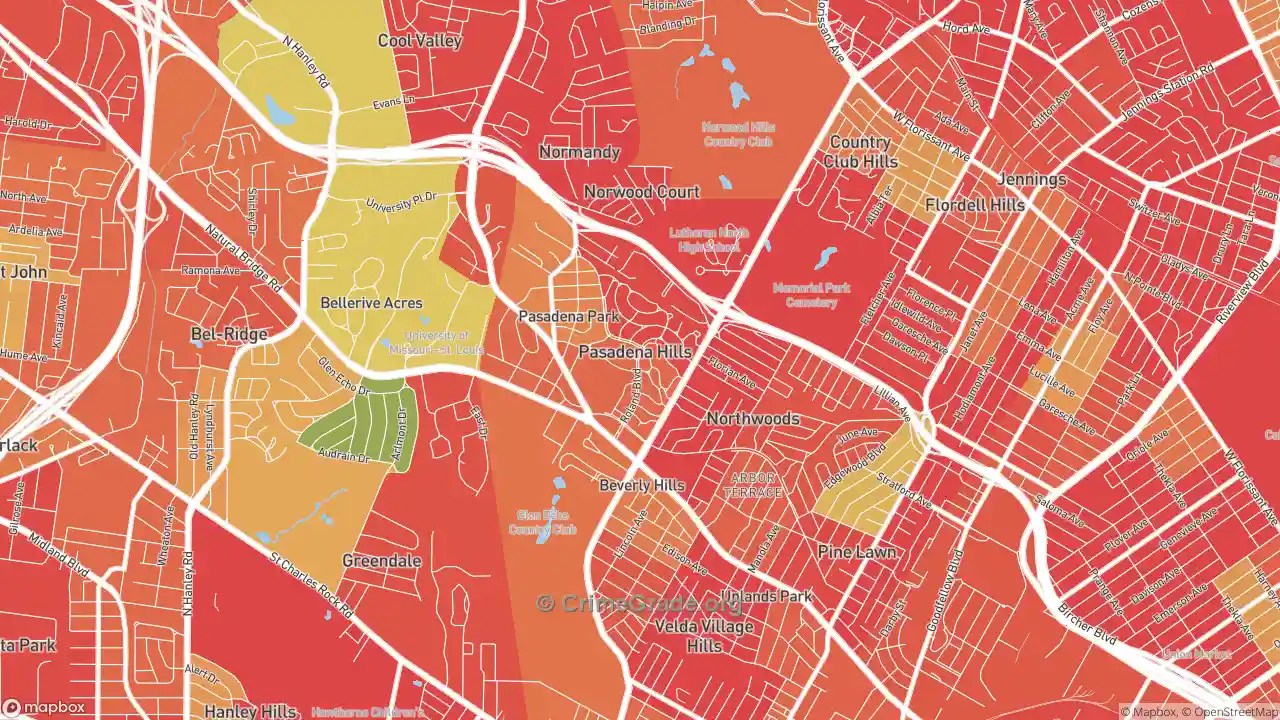 The Safest and Most Dangerous Places in Pasadena Hills, MO Crime Maps