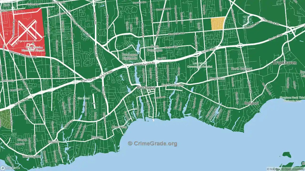 The Safest and Most Dangerous Places in Patchogue, NY Crime Maps and Statistics