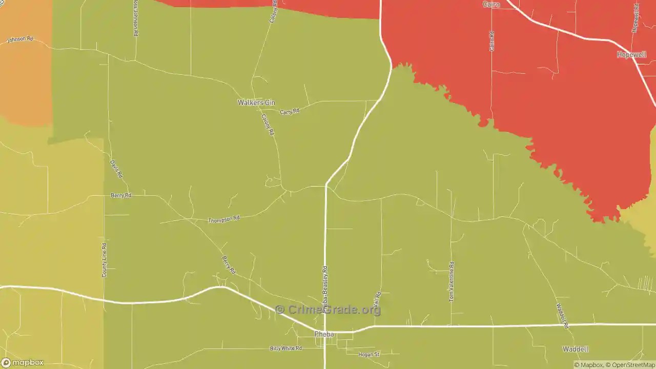The Safest and Most Dangerous Places in Pheba, MS Crime Maps and