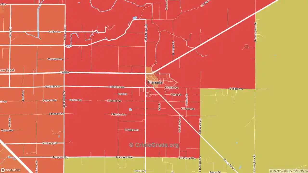 The Safest and Most Dangerous Places in Planada, CA Crime Maps and