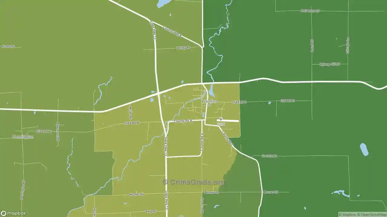 The Safest and Most Dangerous Places in Prentice, WI Crime Maps and