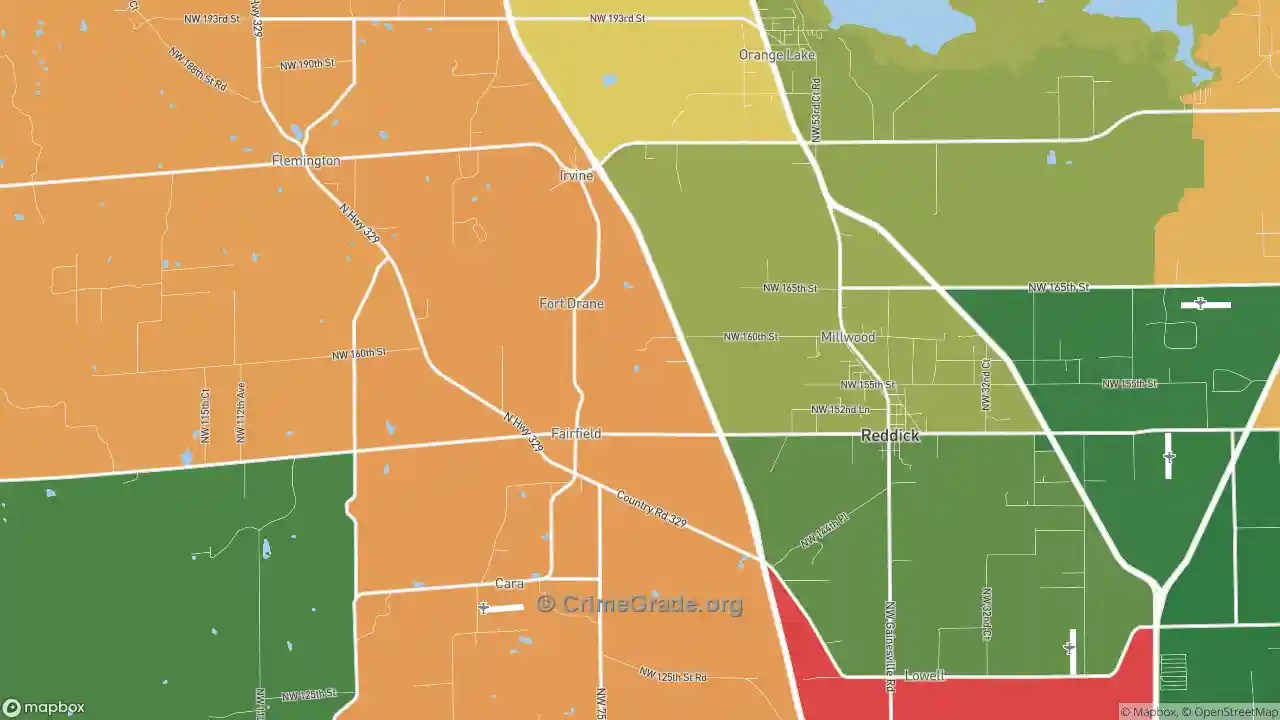 The Safest and Most Dangerous Places in Reddick, FL Crime Maps and