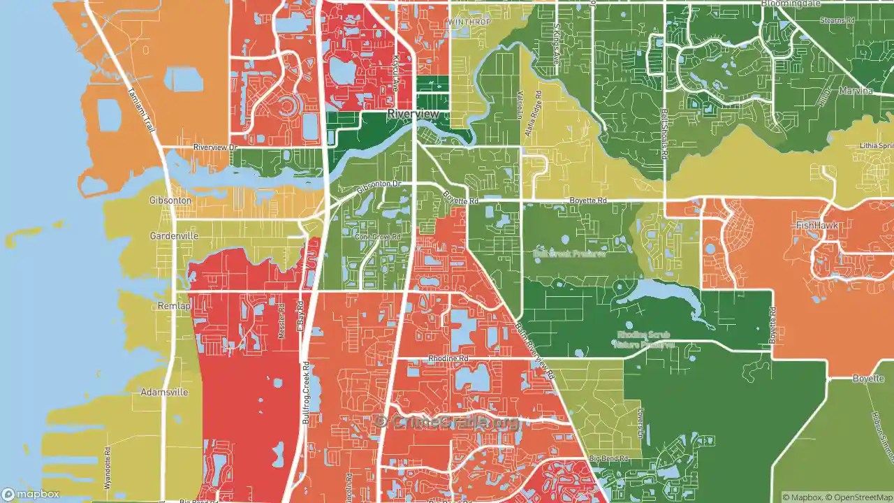 The Safest and Most Dangerous Places in Riverview, FL Crime Maps and