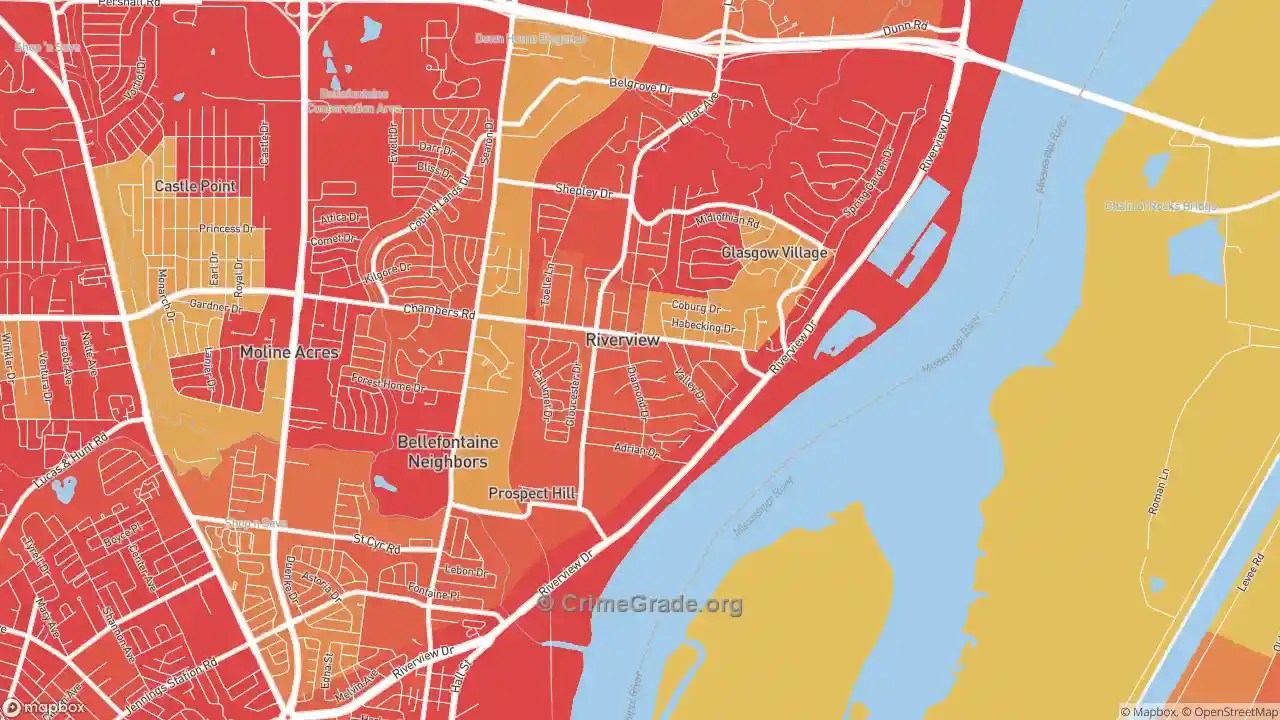 The Safest and Most Dangerous Places in Riverview, MO Crime Maps and