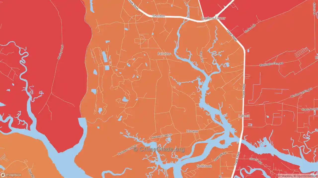 The Safest and Most Dangerous Places in Sheldon, SC Crime Maps and