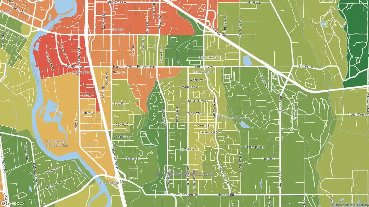 The Safest and Most Dangerous Places in Starview, Redding, CA Crime
