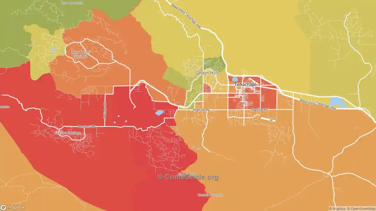 The Safest and Most Dangerous Places in Tehachapi, CA Crime Maps and