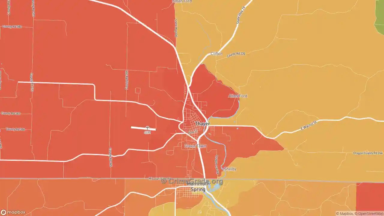 The Safest and Most Dangerous Places in Thayer, MO Crime Maps and