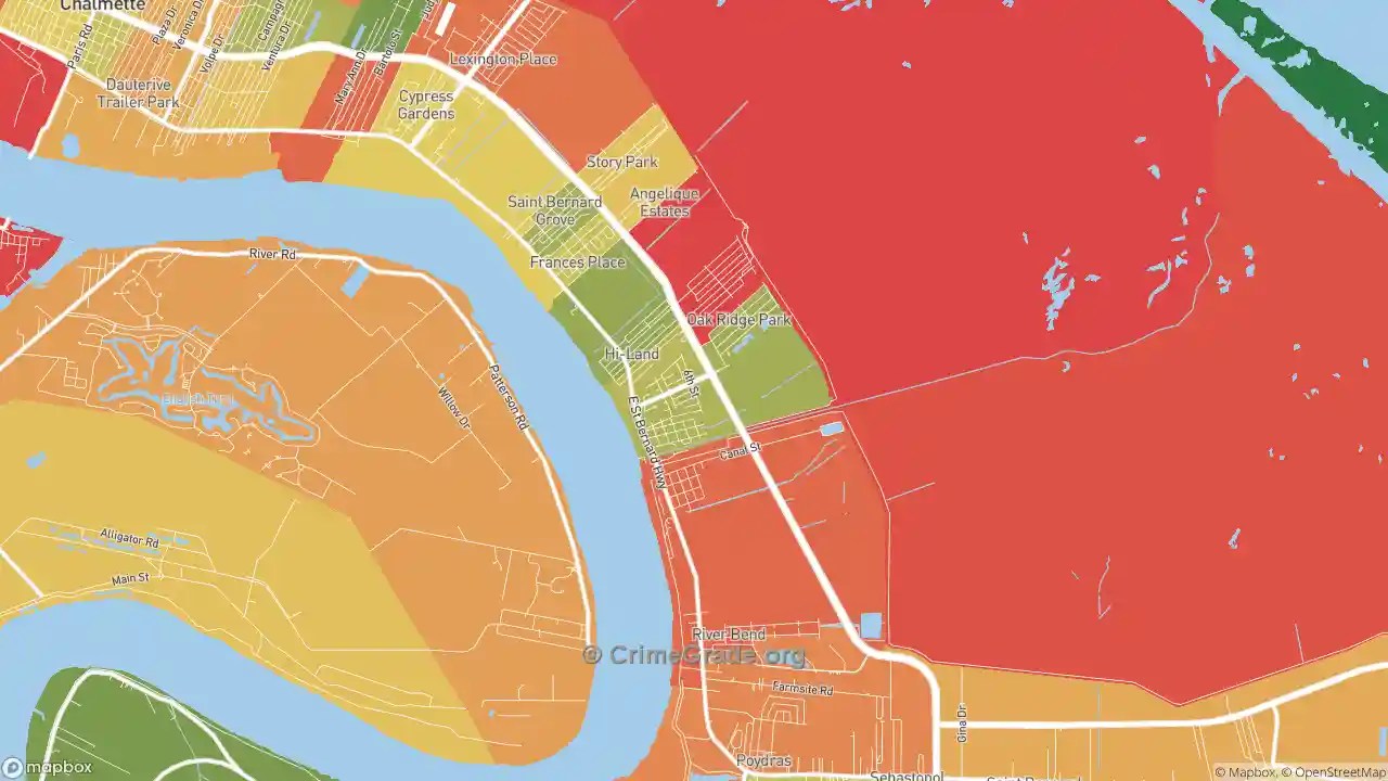 The Safest and Most Dangerous Places in Violet, LA Crime Maps and