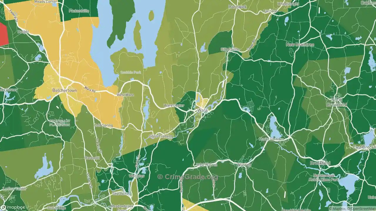 The Safest and Most Dangerous Places in Ware, MA Crime Maps and