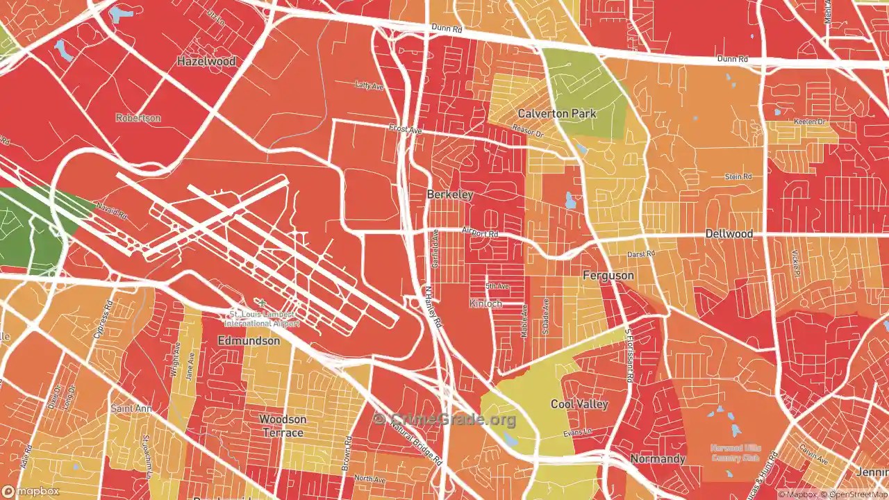 Berkeley, MO Property Crime Rates and NonViolent Crime Maps